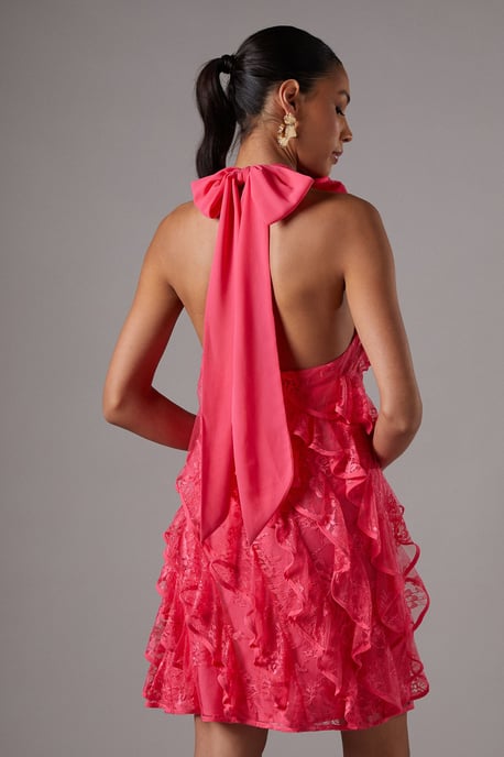 Lace Frill Mini Dress - Image 3