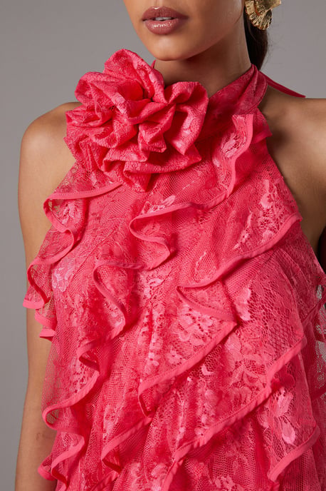 Lace Frill Mini Dress - Image 5