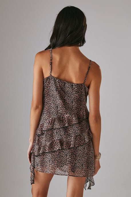Chiffon Ruffle Strappy Mini Dress - Image 3