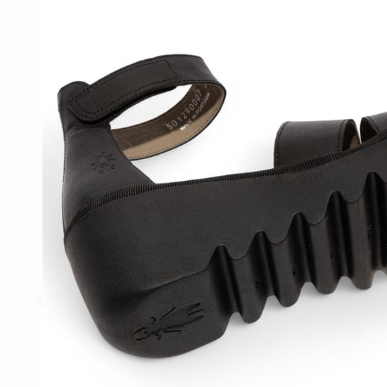 Fly London Dames BONO290FLY Zwarte Mousse Leren Sandalen Espadrille Wedges - Image 4