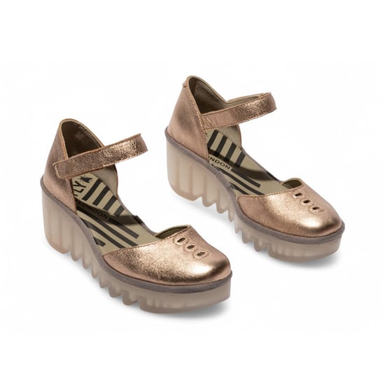 Fly London Dames Sahara Gold BISO305FLY Wedges Sandalen Espadrille Stap Hakken - Image 2