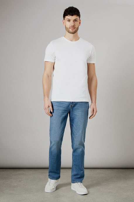 Stone Wash Premium Stretch Straight Fit Jeans - Image 3