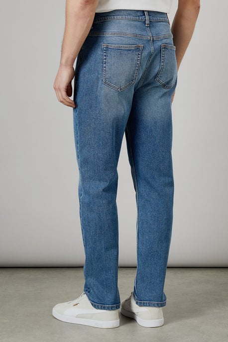 Stone Wash Premium Stretch Straight Fit Jeans - Image 4