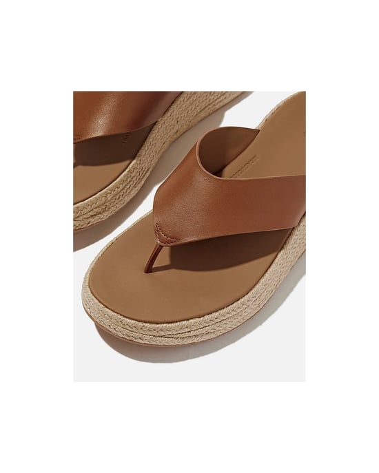 FitFlop Dames F-Mode Espadrille Leer Flatform T/Post Sandalen - Image 3