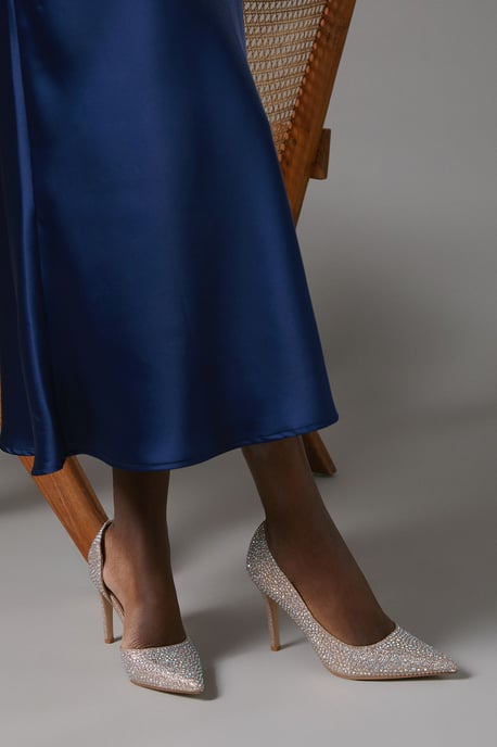 Soltha Diamante Stiletto Heeled Court Shoes - Image 1