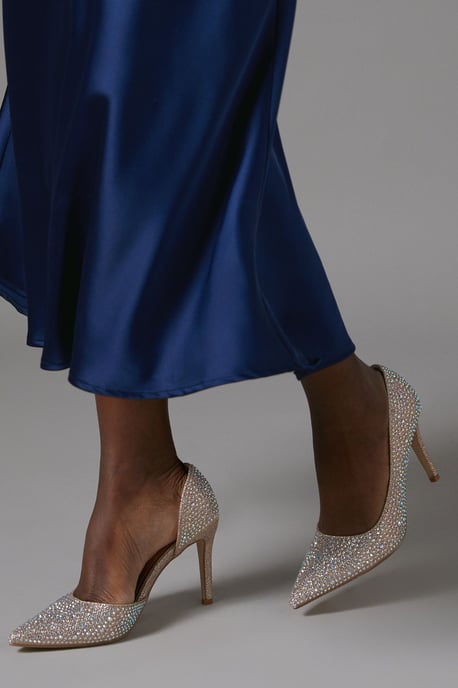 Soltha Diamante Stiletto Heeled Court Shoes - Image 3