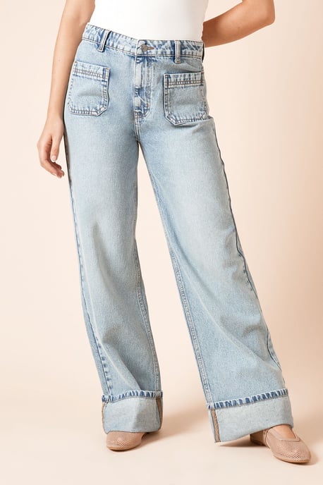 Straight Leg Jean With Patch Pockets - Image 1