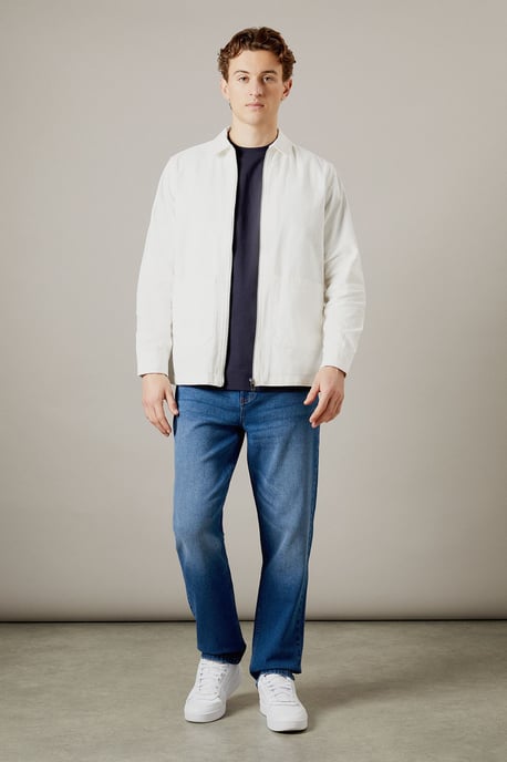 Mid Wash Stretch Straight Fit Jeans - Image 2