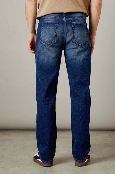 Dark Wash Stretch Straight Fit Jeans - Image 4