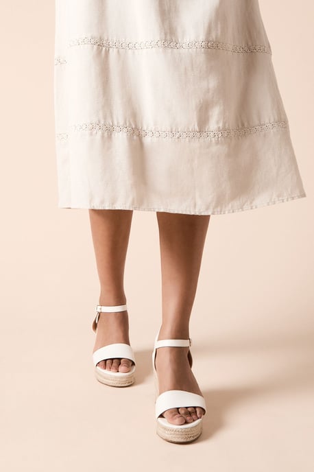 Cybele Faux Leather High Espadrille Wedge Sandals - Image 2