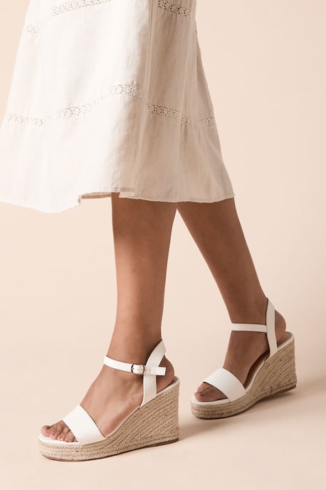 Cybele Faux Leather High Espadrille Wedge Sandals - Image 3