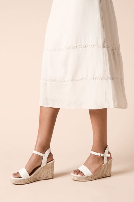 Cybele Faux Leather High Espadrille Wedge Sandals - Image 4