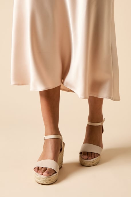 Cybele Faux Leather High Espadrille Wedge Sandals - Image 2