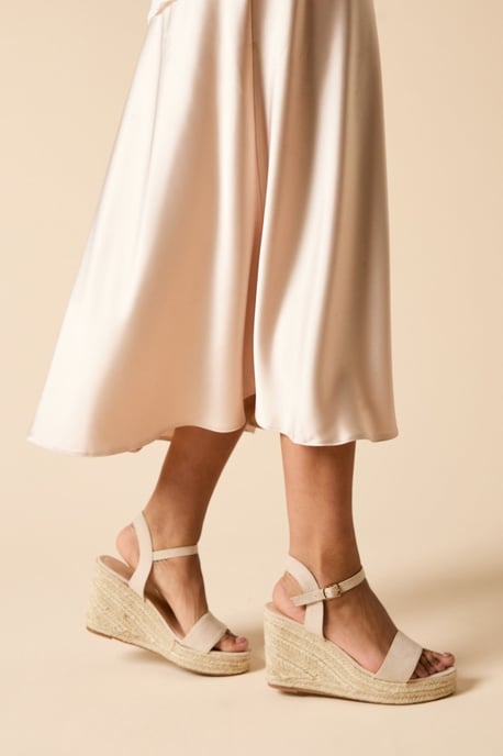 Cybele Faux Leather High Espadrille Wedge Sandals - Image 3