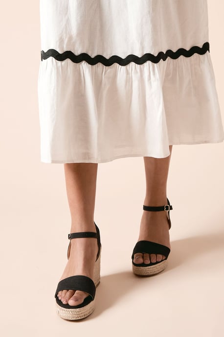 Cybele Faux Leather High Espadrille Wedge Sandals - Image 2