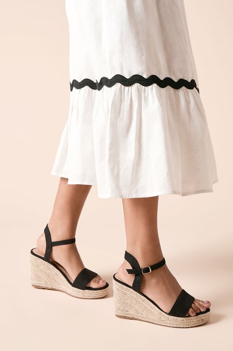 Cybele Faux Leather High Espadrille Wedge Sandals - Image 3