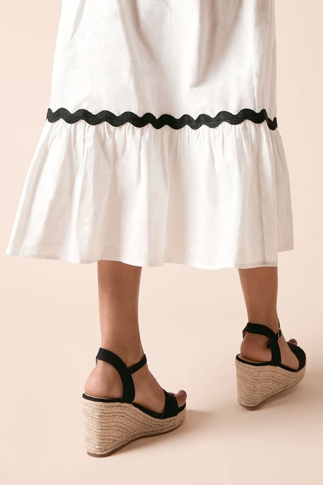 Cybele Faux Leather High Espadrille Wedge Sandals - Image 4