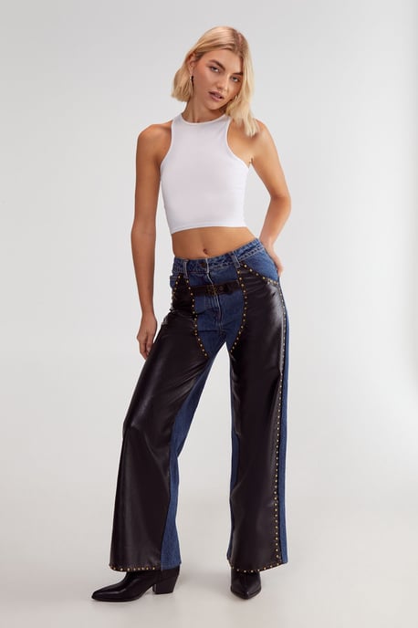 Denim Pu Mix Chaps - Image 2