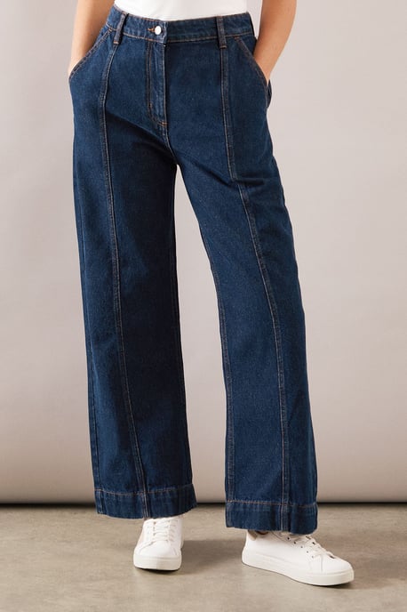 Petite Seam Detail Wide Leg Jean - Image 2