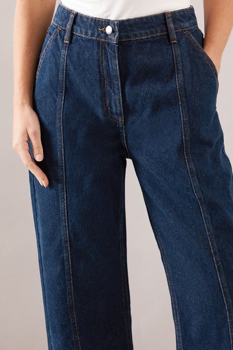 Petite Seam Detail Wide Leg Jean - Image 3