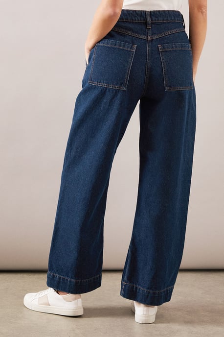 Petite Seam Detail Wide Leg Jean - Image 4