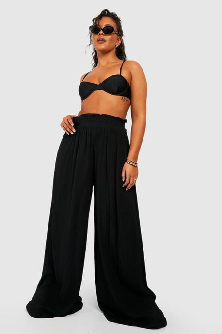 Plus Cheesecloth Beach Trousers - Image 3