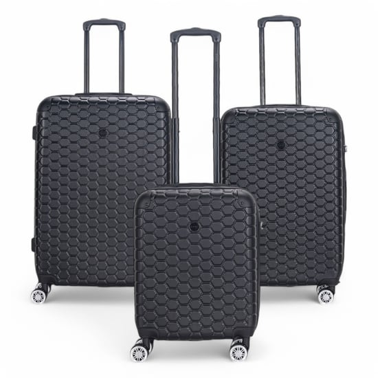 Uitbreidbare zwarte harde ABS-koffer met 8 wielen, reiskoffer, handbagage en vakantiekoffer - Image 1