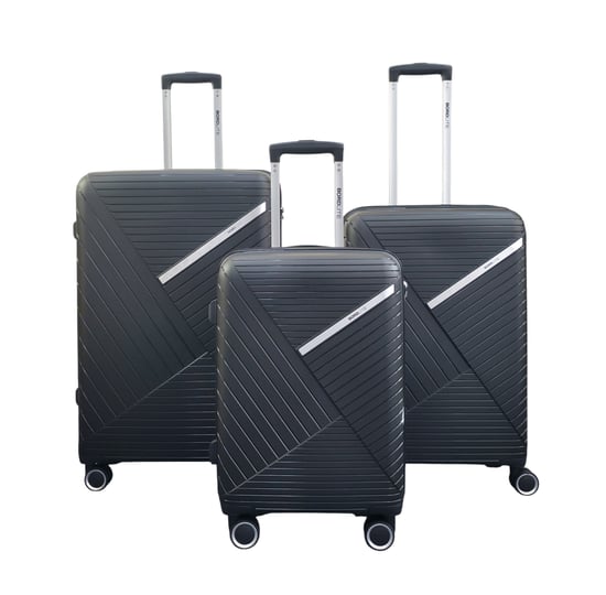 Robuuste harde zwarte koffer met 8 wielen voor op reis of op vakantie - Image 1