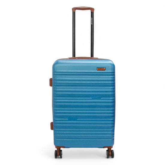 Uitbreidbare blauwe harde ABS koffer met 8 wielen, robuuste reiskoffer voor vakanties - Image 6