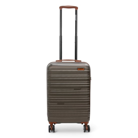 Expandable Coffee Brown Hard Shell ABS 8 Wheel Suitcase Robust Travel Case Holiday Luggage - Image 5