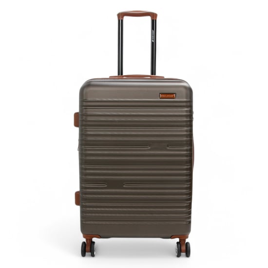 Expandable Coffee Brown Hard Shell ABS 8 Wheel Suitcase Robust Travel Case Holiday Luggage - Image 6