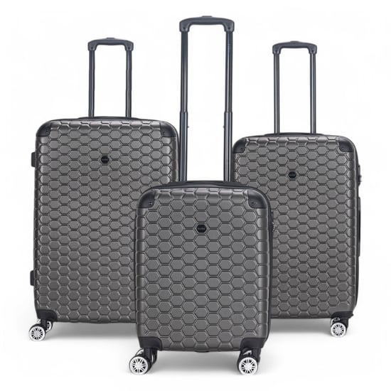 Uitbreidbare houtskoolzwarte harde ABS-koffer met 8 wielen, reiskoffer, handbagage en vakantiekoffer - Image 1