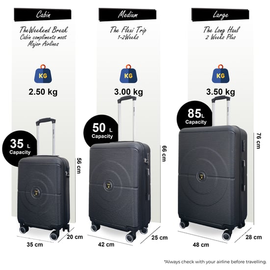 Robuuste ABS harde schaal zwarte 8 wielen bagage reiskoffer - Image 2