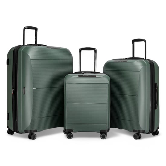 Uitbreidbare roze harde PP 8-wiel bagage reiskofferset voor handbagage en vakantie - Image 1