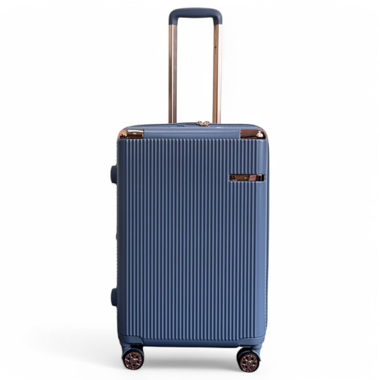 Expandable Blue Hard Shell 8 Wheels Luggage Travel Cabin Suitcase - Image 5