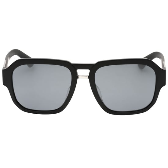Dolce & Gabbana Silver Grey Lens Matte Black Sunglasses - Image 1
