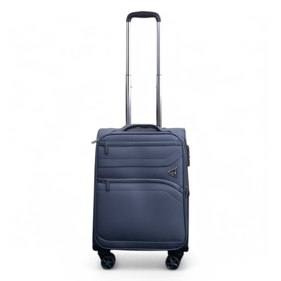 Lichtgewicht zachte grijze kofferset met 4 wielen voor handbagage - Image 5