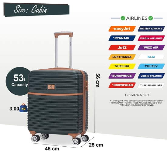 Strong ABS Hardshell Cabin Suitcase 56 x 45 x 25 cm Luggage Suitable for British Airways - Image 2