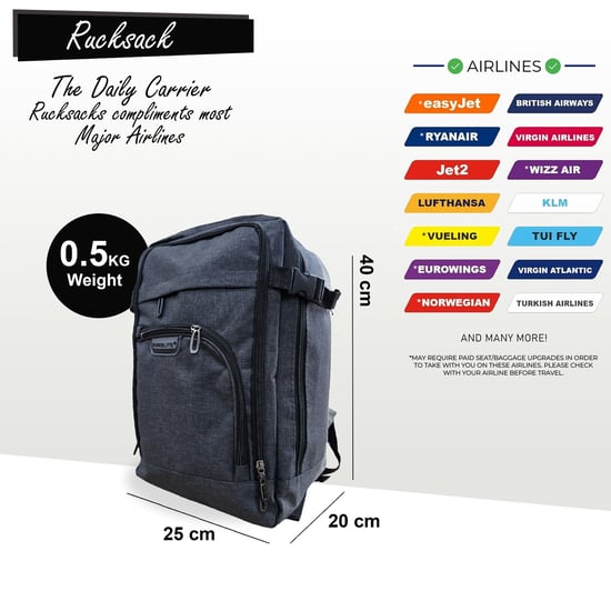 Rugzak 40x20x25 cm Onderstoel Reiskoffer voor Easy Jet, Ryanair - Image 2