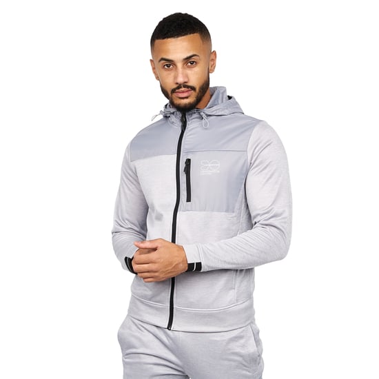 Crosshatch Catmoore Track Top med full dragkedja för män (Grått) - Image 1