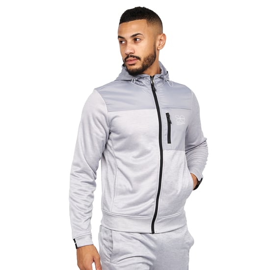 Crosshatch Catmoore Track Top med full dragkedja för män (Grått) - Image 3
