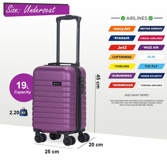 ABS Hardshell Underseat Cabin Suitcase 45 x 25 x 20 cm Luggage Suitable for Rynair - Image 2
