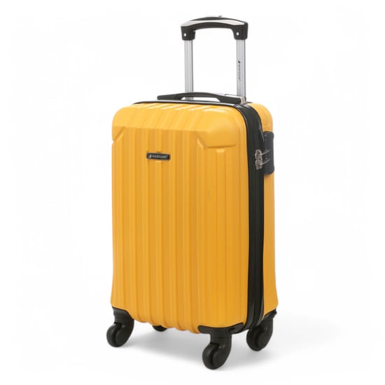 Hard Shell Yellow ABS 8 Wheels Underseat Cabin Luggage Suitcase - Image 4