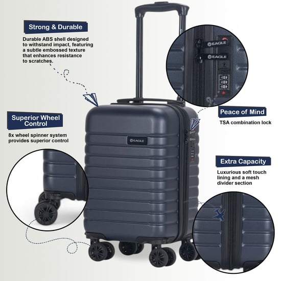 ABS Hardshell Underseat Cabin Suitcase 45 x 25 x 20 cm Luggage Suitable for Rynair - Image 3