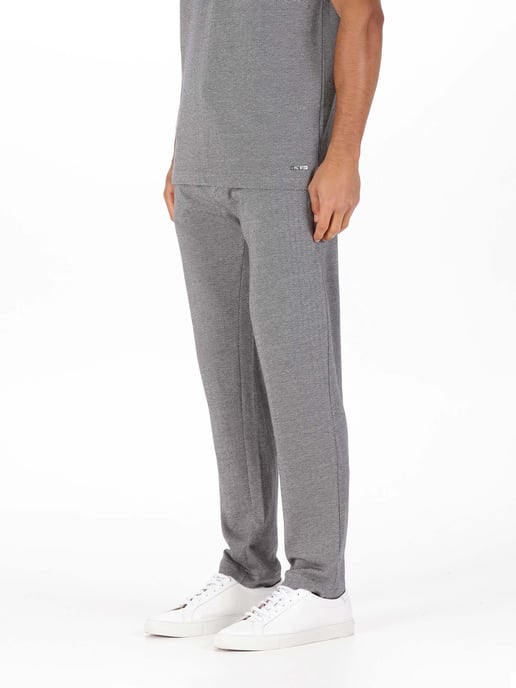 Luke 1977 Men's Genil Smart Herringbone Joggers in Grey - Image 1