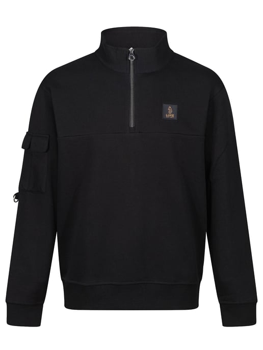 Luke 1977 Men's Davao Zip Neck Sweatshirt in Black - Image 2