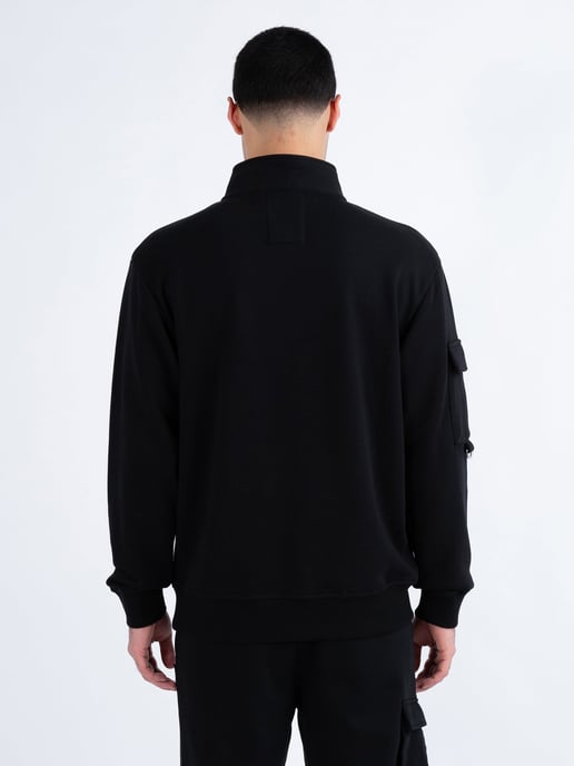Luke 1977 Men's Davao Zip Neck Sweatshirt in Black - Image 4