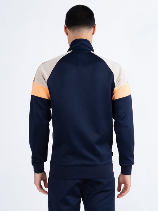 Luke 1977 Men's Kas 3 Zip Through Funnel Neck Sweatshirt in Blue - Image 5