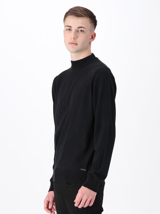 Luke 1977 Men's Jenson Funnel Neck Knitted Jumper in Black - Image 3