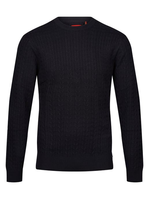 Luke 1977 Men's The Hamptons Textured Knitted Jumper in Black - Image 2